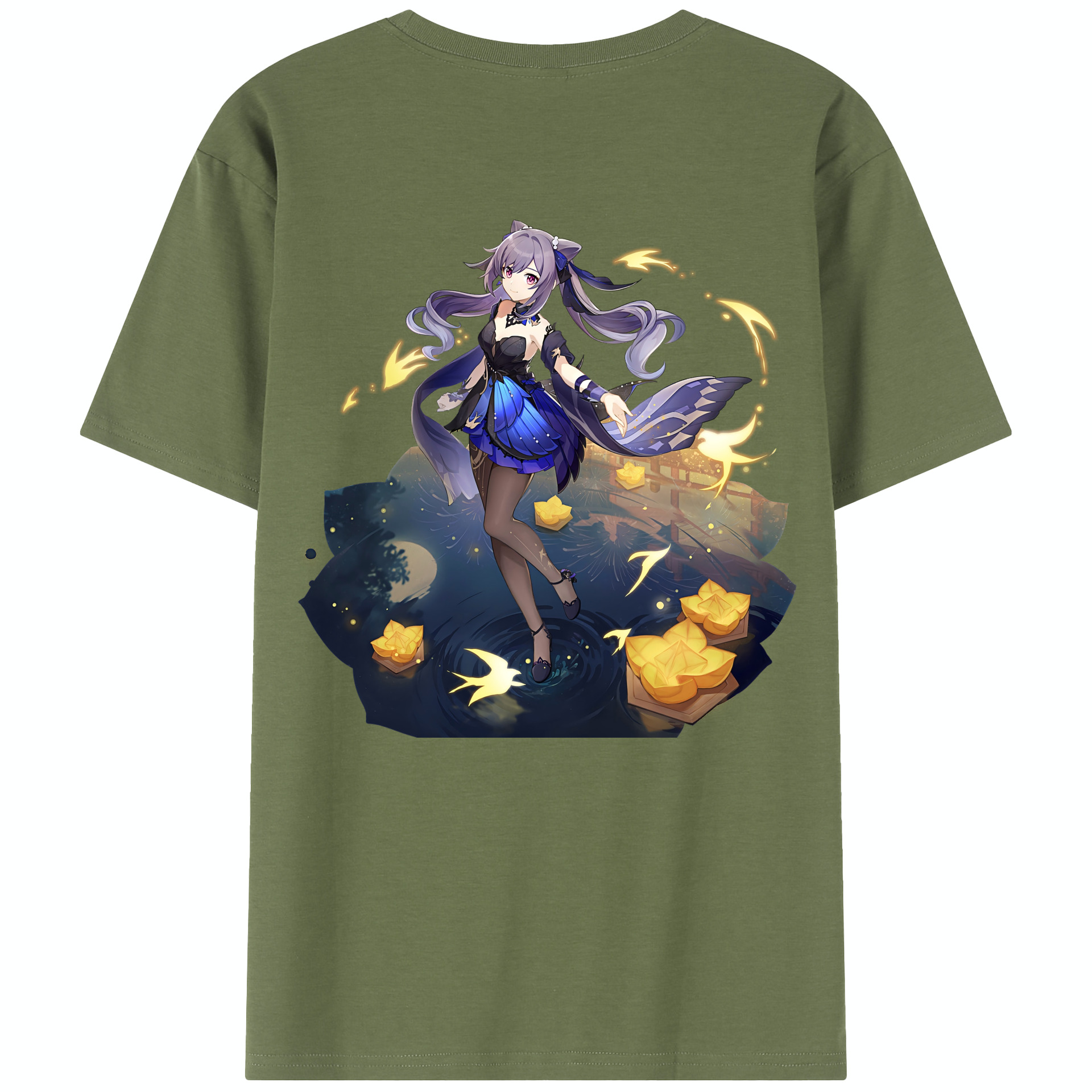 げんし神 刻晴 こくせい genshin Kokusei 綿100％半袖Tシャツ（背面プリント）